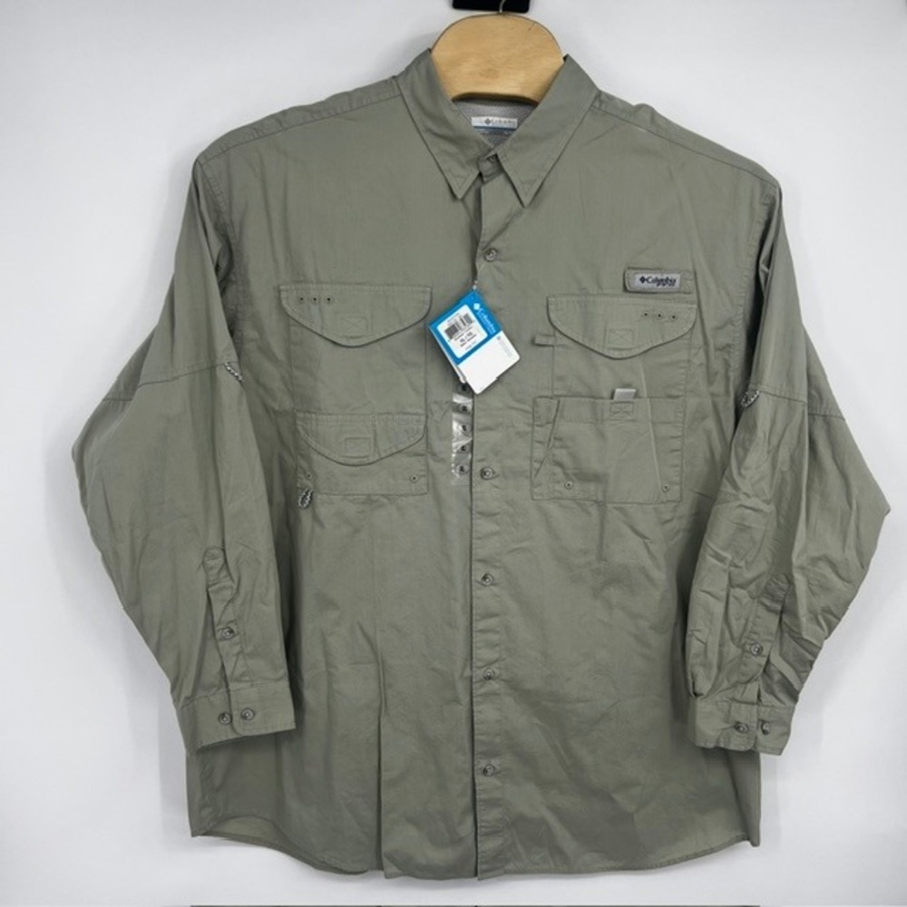 NWT Columbia PFG Men's XL Bonehead Long Sleeve Fishing Shirt Sage Green